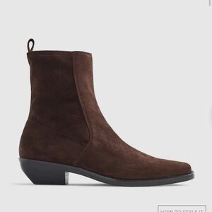 NEW Madewell Idris suede ankle boots dark carob